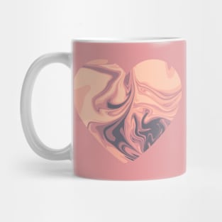 Melted Sunset Abstract Artwork Heart Mug